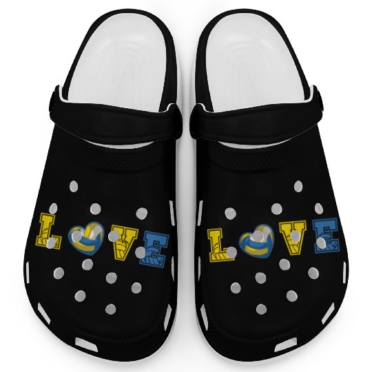 Heart Volleyball I Love Volleyball Clogs