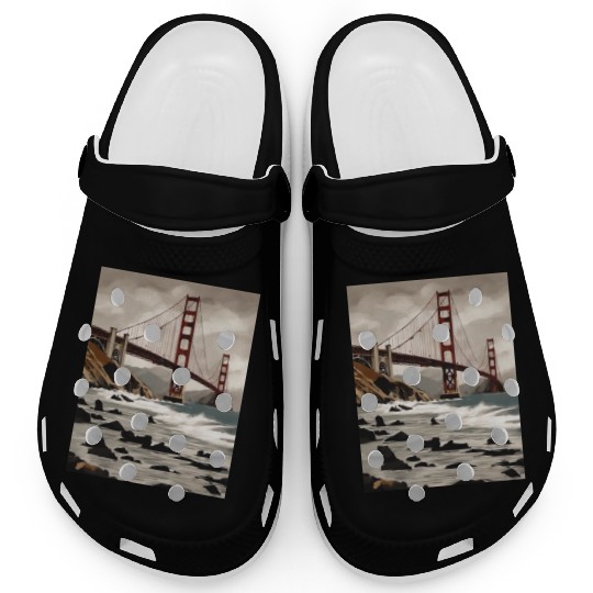 Golden Gate Bridge California Clogs, Golden Gate