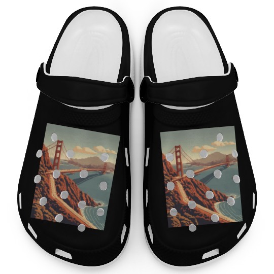 Golden Gate Bridge California Clogs, Golden Gate