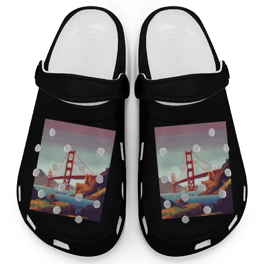 Golden Gate Bridge California Clogs, Golden Gate