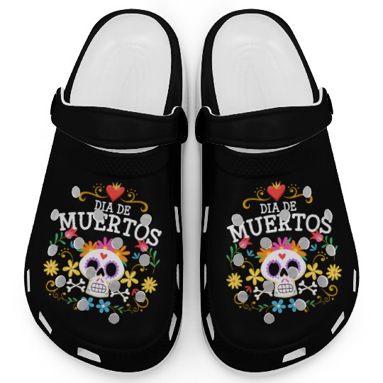Holiday Death Mexican Flowers Clogs