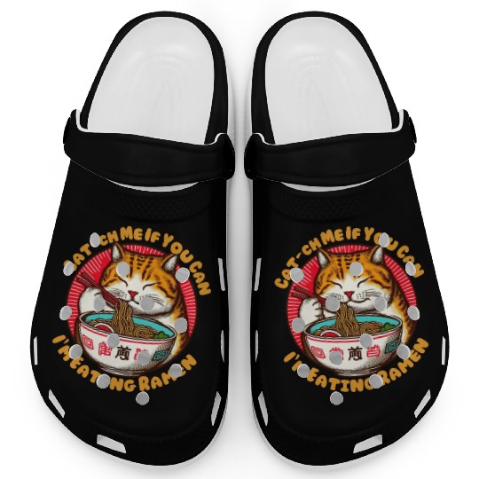 I'm eating Ramen Japanese cat Clogs