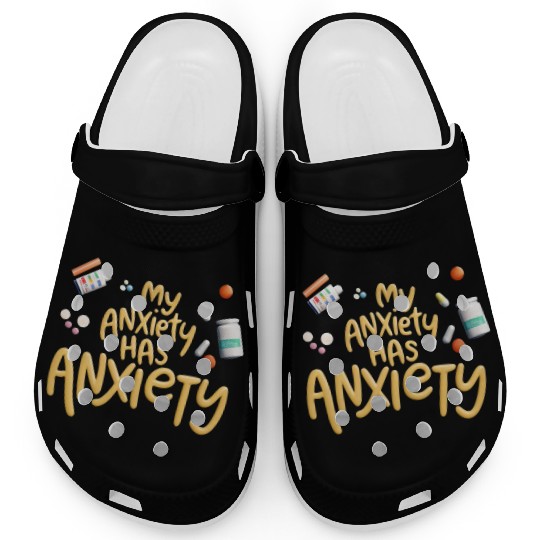 ANXIETY FUNNY Clogs