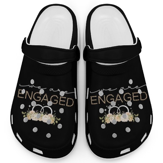 Couple Matching Fiancé Engagement Bride Clogs