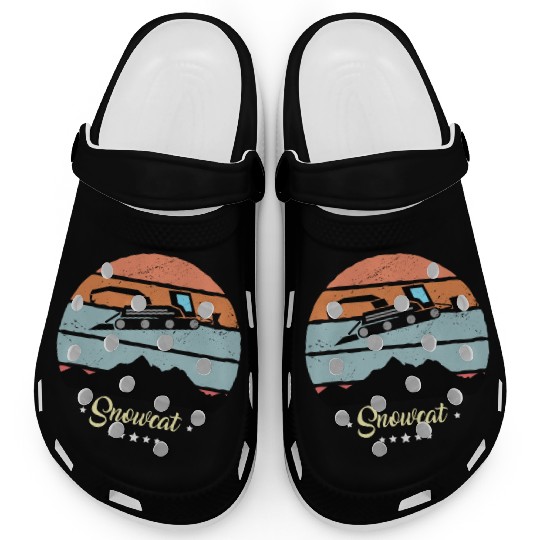 Snowcat Vintage Snow Vehicles Retro Sunset Clogs