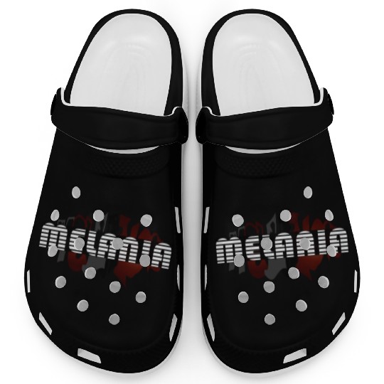 Melania white typography, Greek origin - black Clogs