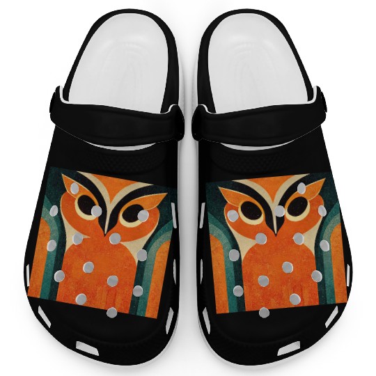 Mod Owl: Big Bold Orange Owl Clogs
