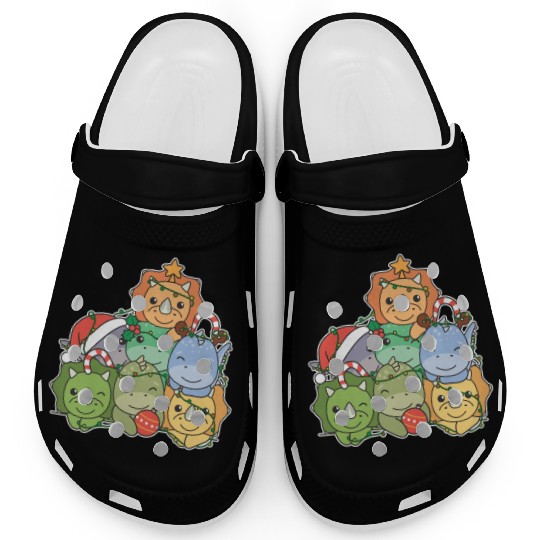 Dinosaur Christmas Tree Funny Animal Clogs