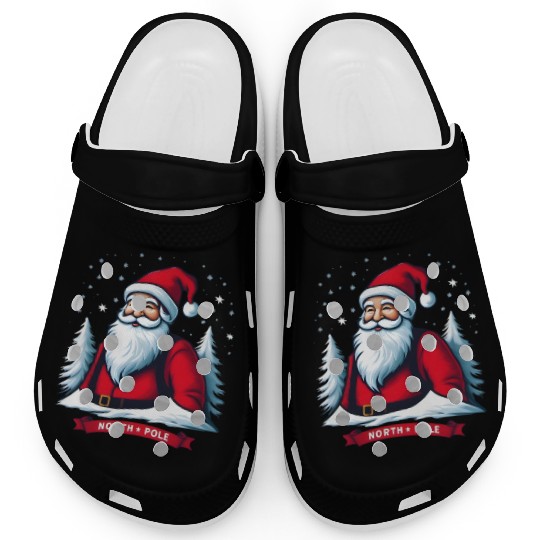 North Pole santa merry christmas Clogs