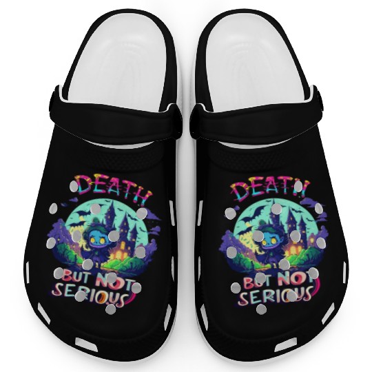 Death But Not Serious Funny Cute Halloween Zombie Clogs