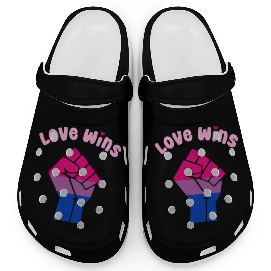 Love Wins Bisexual Pride Fist for Equality Clogs