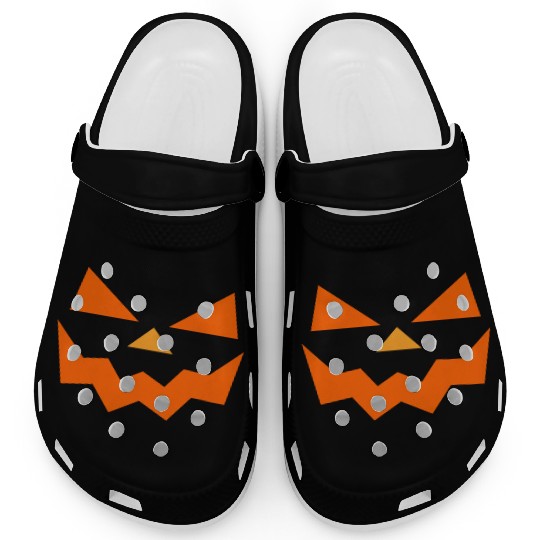 pumpkin halloween scary face outline horror design Clogs