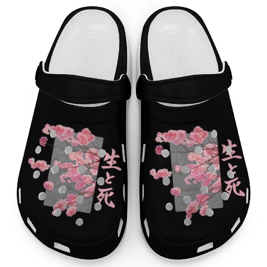 Cherry Blossom Life And Death SeiToShi Kanji Japan Clogs