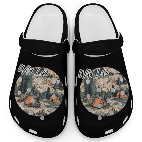 Wild Life / Forest / Camping / Tent / Tree / River Clogs