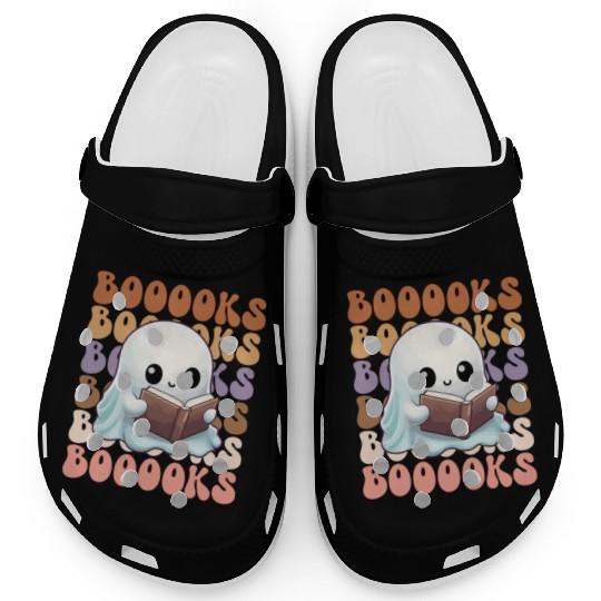 Cute Ghost Reading Books | Booooks | Funny Clogs