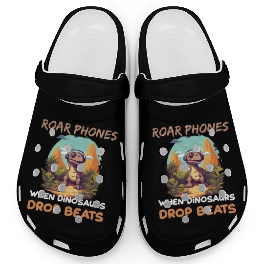 Roar Phones When Dinosaurs Drop Beats for a Dino Clogs