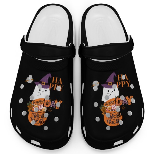 Happy Day Boo Witch Trick or Treat Ghost Clogs