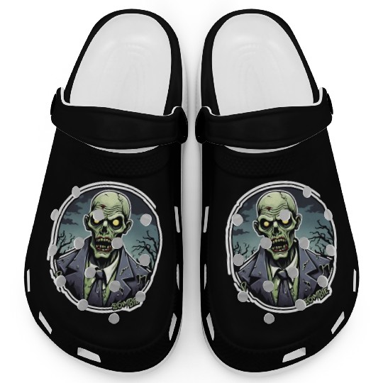 Zombie in a Suit / Halloween / Monster / green Clogs