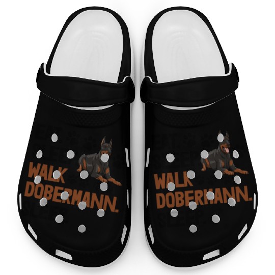 Eat Sleep Walk Doberman Clogs