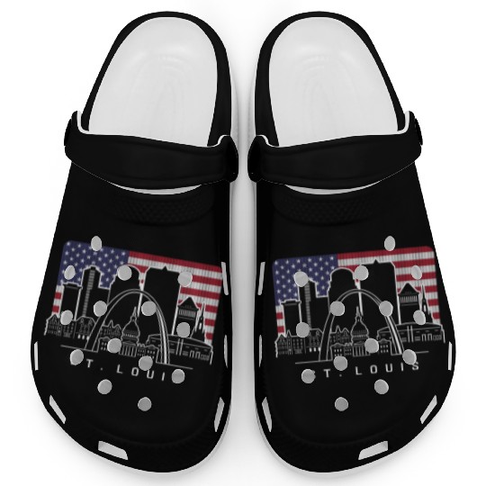St. Louis Missouri American Flag Clogs
