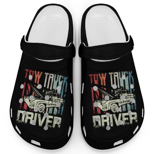 Cool Retro Vintage Tow truck Driver Clogs