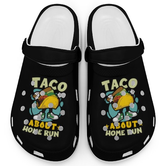 Taco Mexican Food Baseball Card Baseball Player Clogs