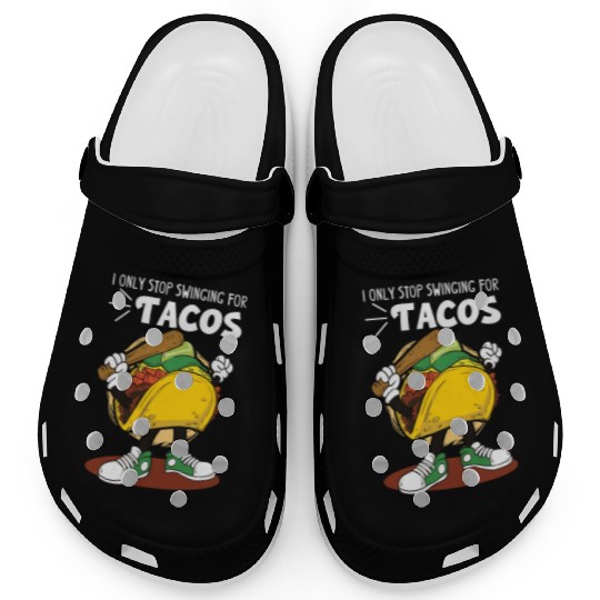 Taco Mexican Food Baseball Card Baseball Player Clogs
