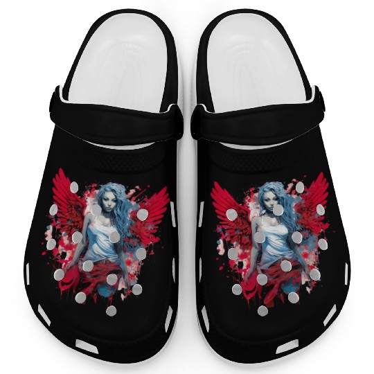 Woman with Angel Wings Angel Esoteric Wings Clogs