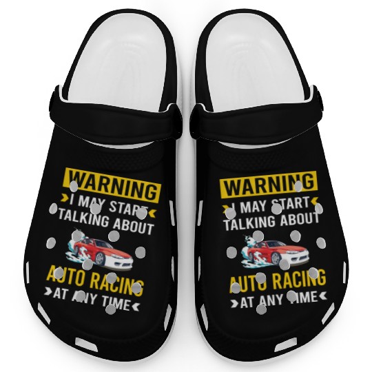 Warning Auto Racing Automotive Autosport Clogs