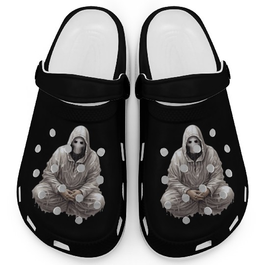 Funny Halloween Pumpkin With Cute Ghost Clogs