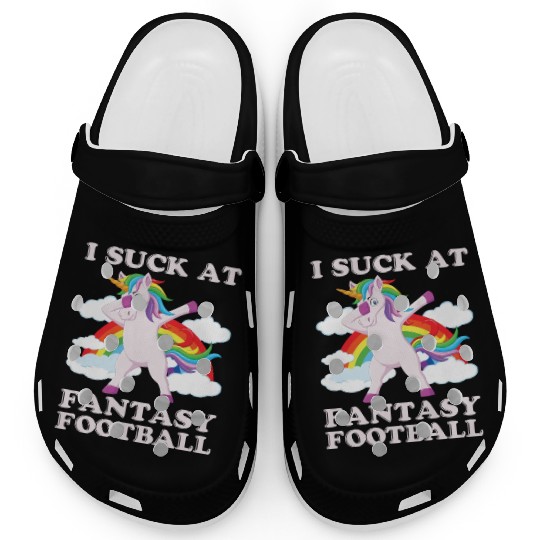 I suck at fantasy football dabbing unicorn funny Clogs