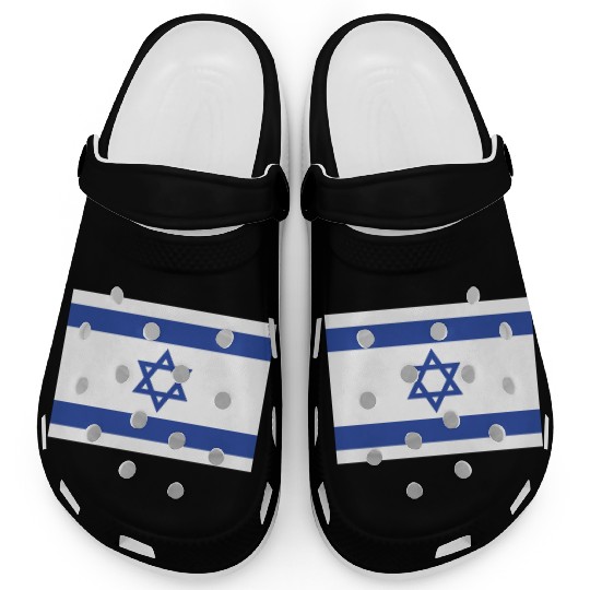 Israeli Flag with Star of David Design Clogs