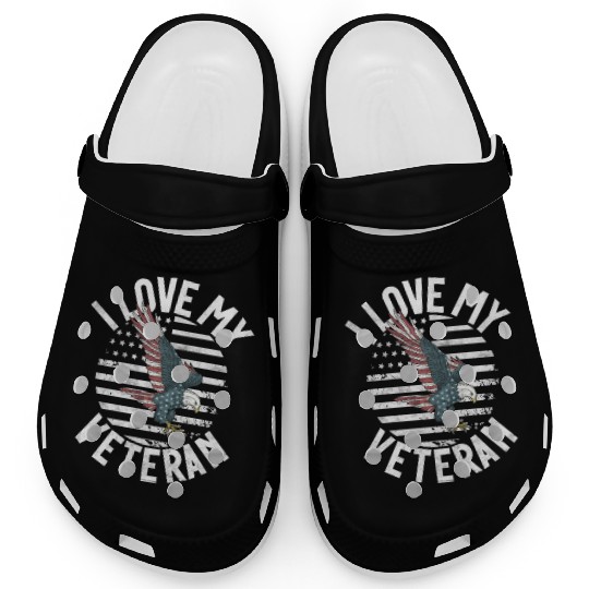 Veterans Day I Love My Veteran Military World War Clogs