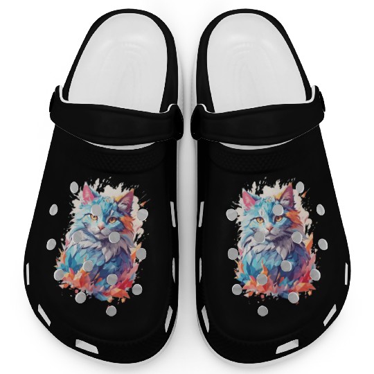 Cute Crystal Fantasy Cat Design Clogs
