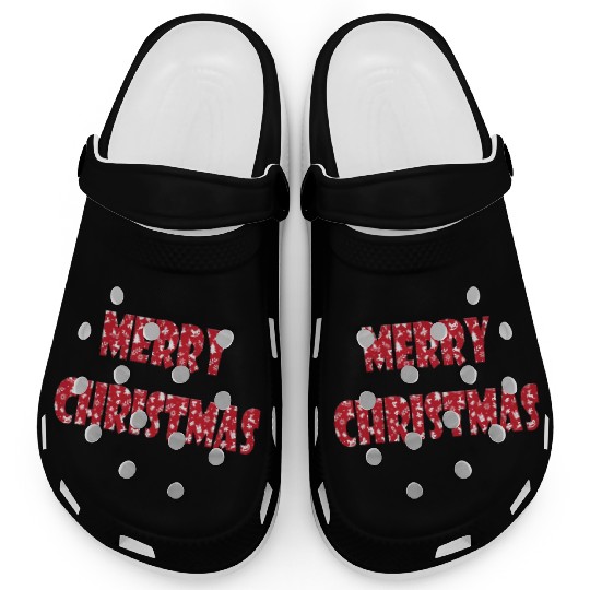 merry christmas red design cute Clogs