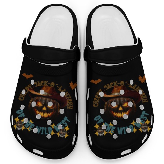 Creepy Jack o Lantern of the Wild West Clogs
