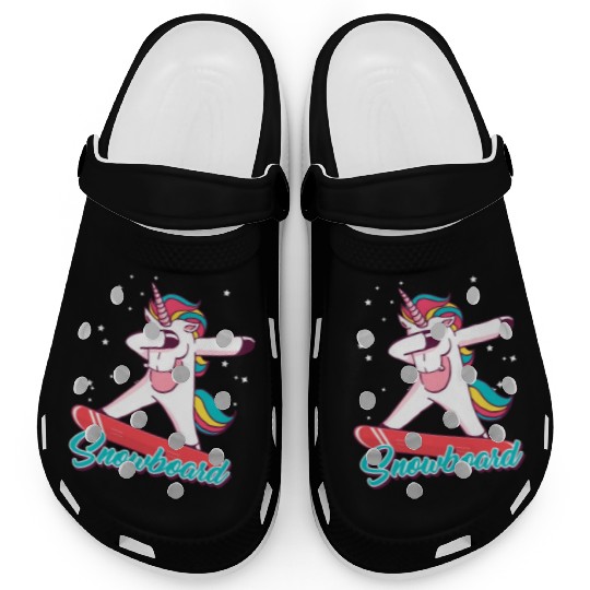 Snowboard Girls Snowboarding Unicorn Clogs