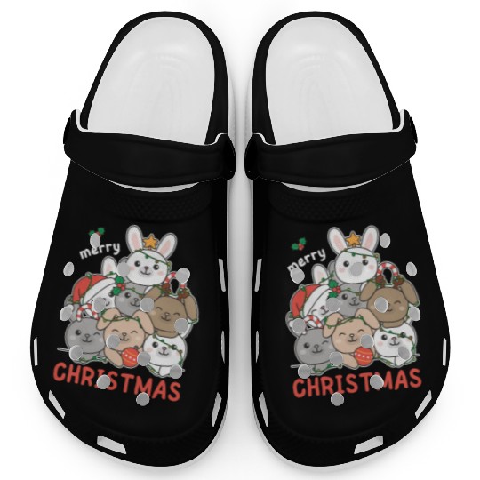 Bunny Christmas Tree Merry Christmas Clogs