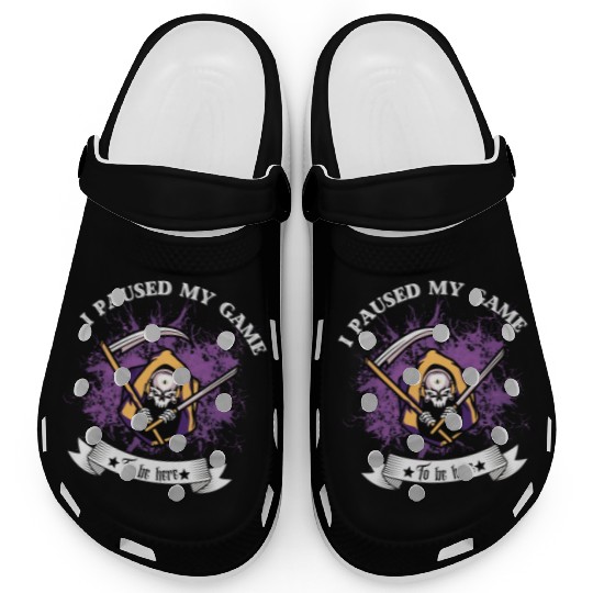 I Paused My Game To Be Here Halloween Gift Clogs