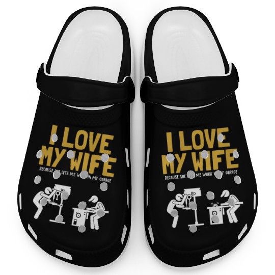 I love my Wife Carpenter Joiner Woodworker Clogs
