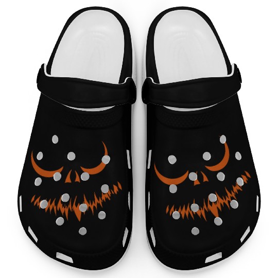 Creepy Jack o Lantern Carved Halloween Pumpkin Clogs