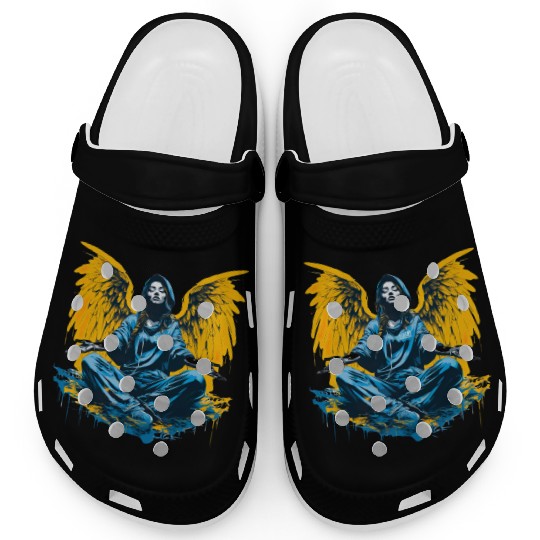 Woman with Angel Wings Angel Esoteric Wings Clogs