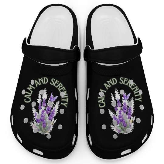 Calm And Serenity Clogs, lavender flower of calm