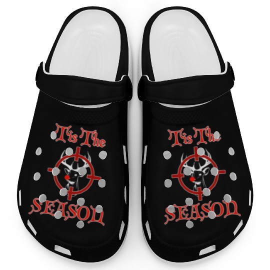 Funny Redneck Deer Hunting Christmas Design Clogs