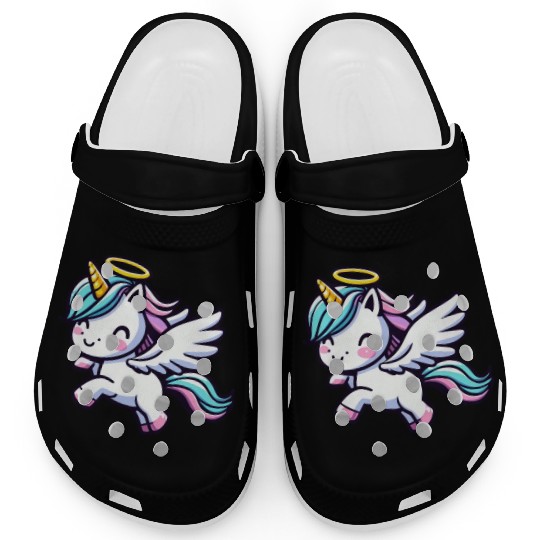 Heavenly Unicorn: Sweet Magic with Angel Wings Clogs