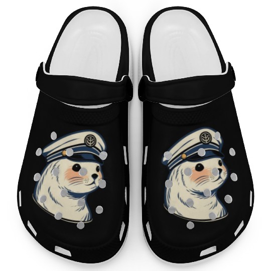 Seal Sailor Cap Boat Captain Cap Boating Seal Clogs