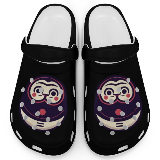 Kawaii Cat Face Daruma Doll Clogs
