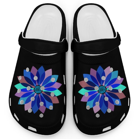 Neon Floral Mandala Clogs