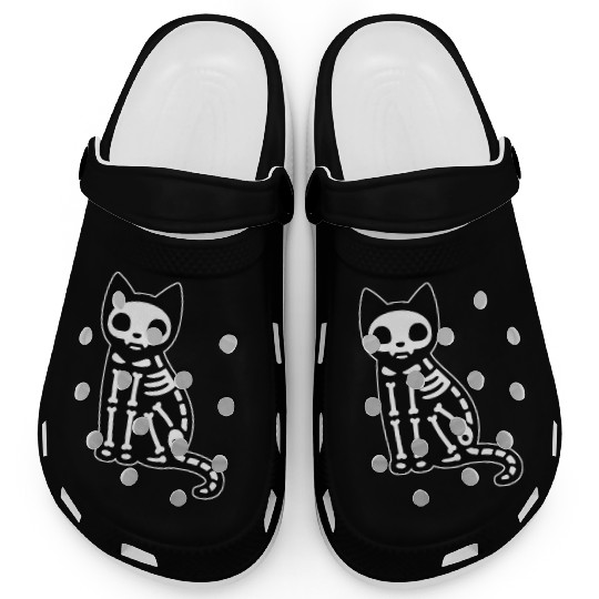 Skeleton Cat Halloween Clogs