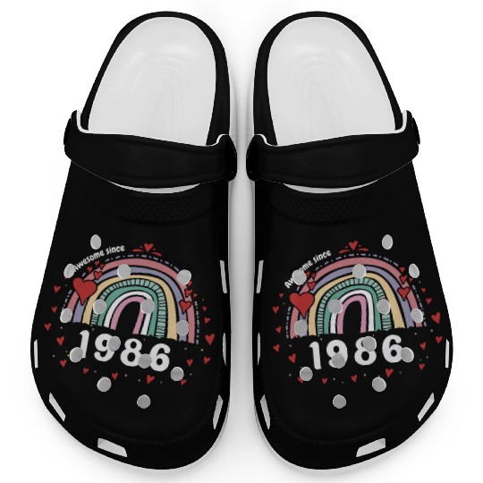 Cute Rainbow Awesome 1986 - 37th Birthday w/ Clogs